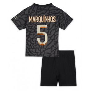 Paris Saint-Germain Marquinhos #5 Rezervni Dres za Dječji 2023-24 Kratak Rukavima (+ kratke hlače)